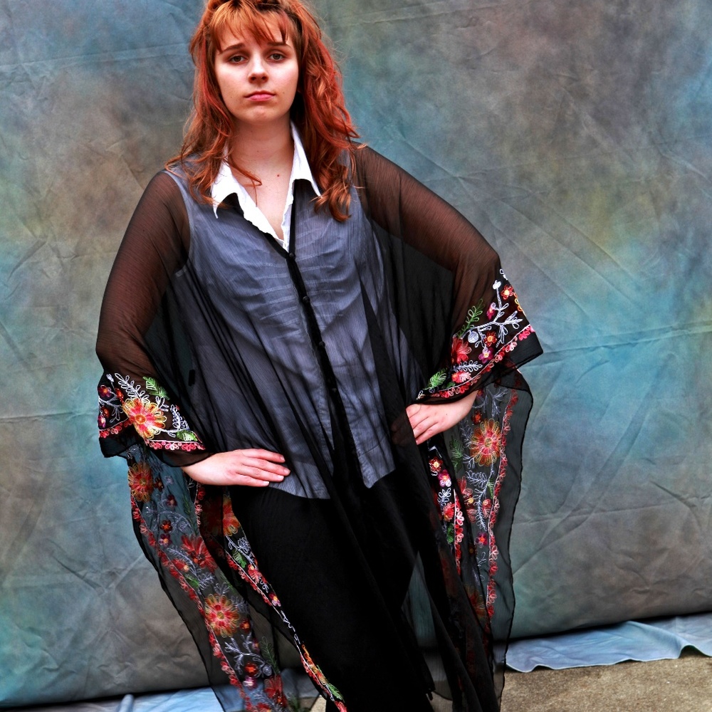 Unique, versatile, embroidered wrap! - Picture 3 of 5